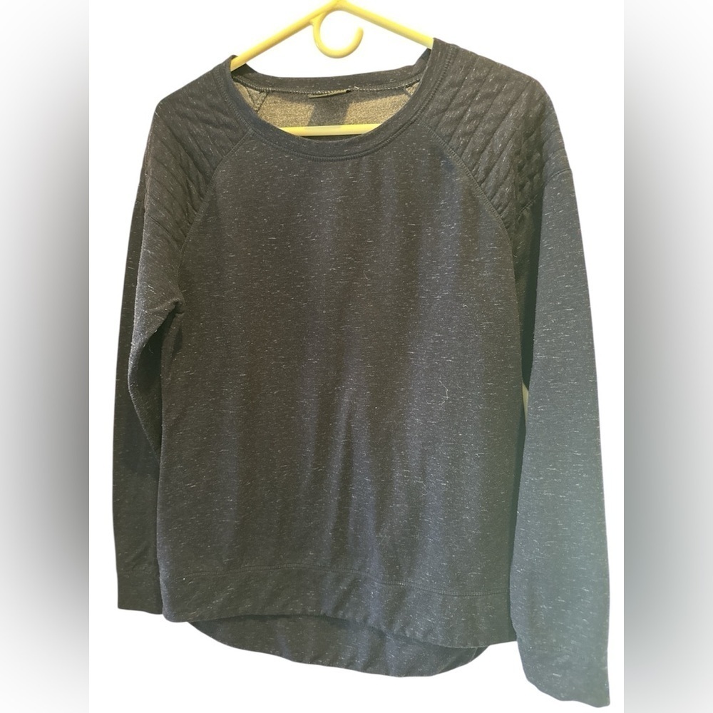 32 Degrees Heat Fleece Top Women Navy Crew Neck Top Stitch Long Sleeve NWOT